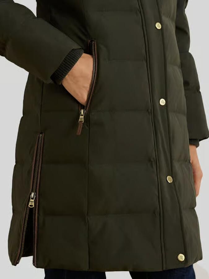 Lauren Ralph Lauren Regular fit lange donsjas met garnering van imitatiebont - Foto 2