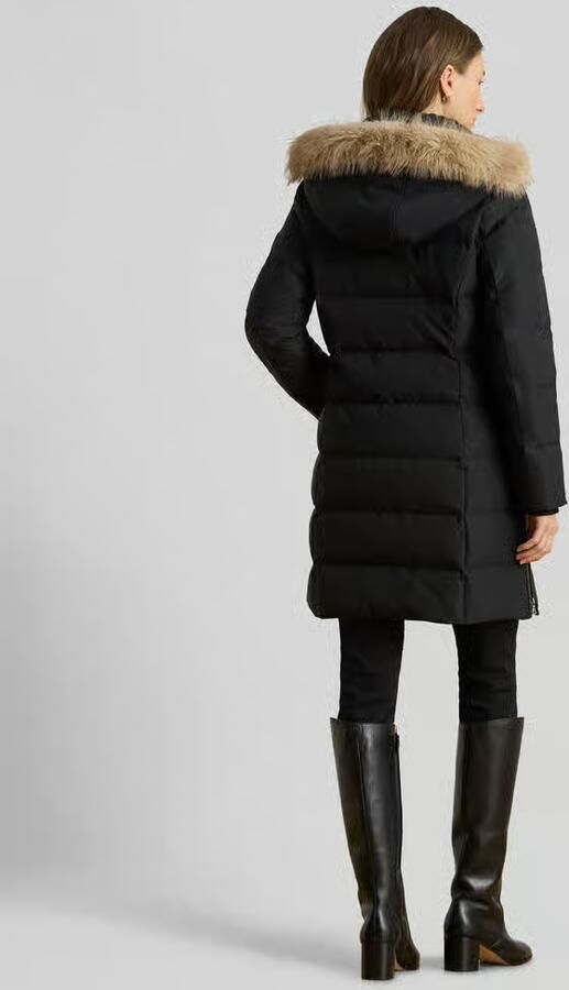 Lauren Ralph Lauren Regular fit lange donsjas met garnering van imitatiebont - Foto 3