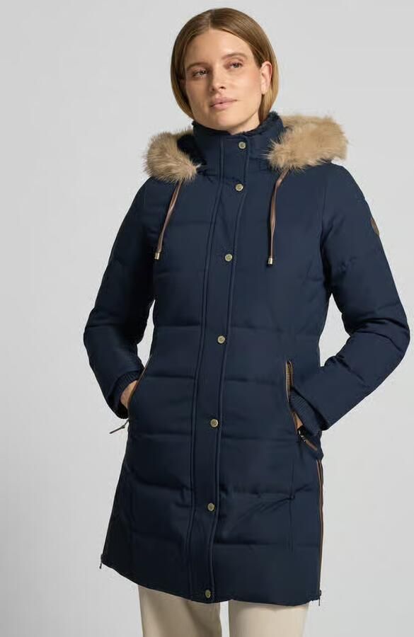 Lauren Ralph Lauren Regular fit lange donsjas met garnering van imitatiebont - Foto 2