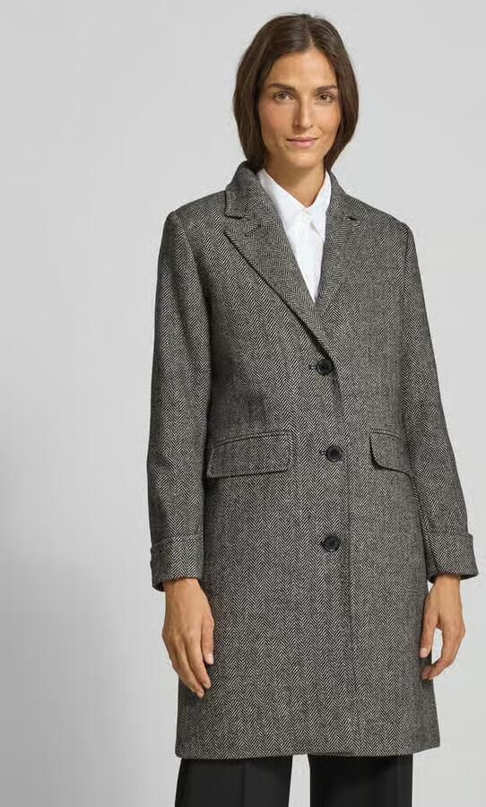 Lauren Ralph Lauren Regular fit lange wollen jas met reverskraag en klepzakken - Foto 2