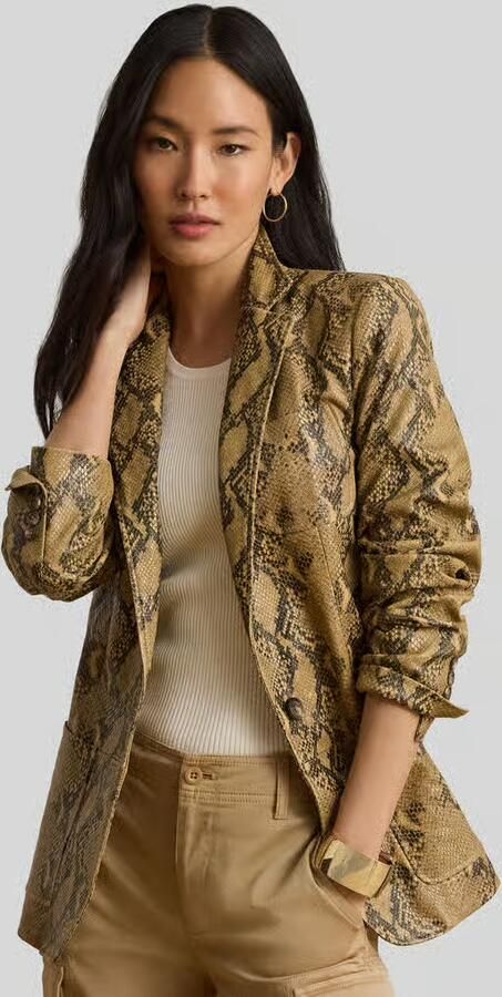 Lauren Ralph Lauren regular fit leren jack van echt lamsleer - Foto 3