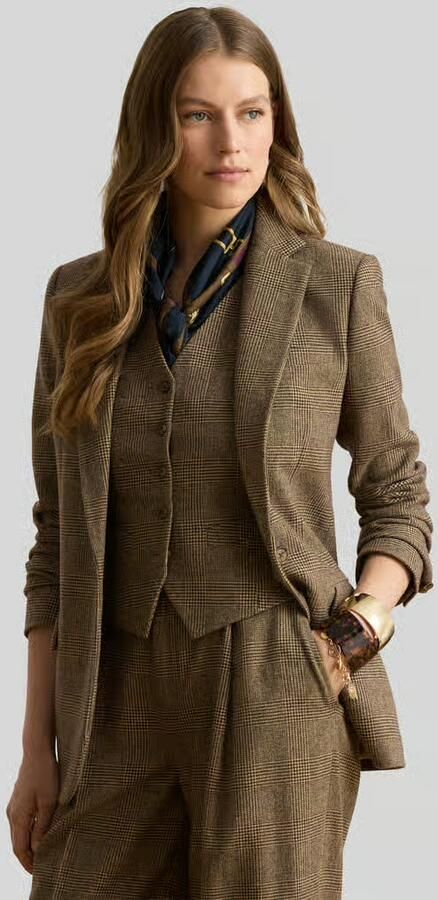 Lauren Ralph Lauren Regular fit longblazer met klepzakken van wol - Foto 2