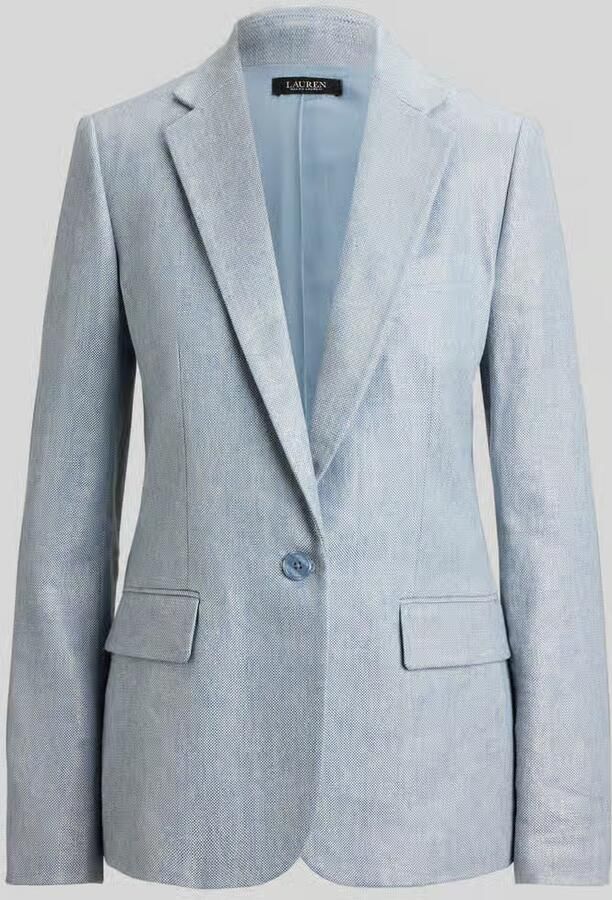 Lauren Ralph Lauren regular fit longblazer van mix van linnen en katoen - Foto 2