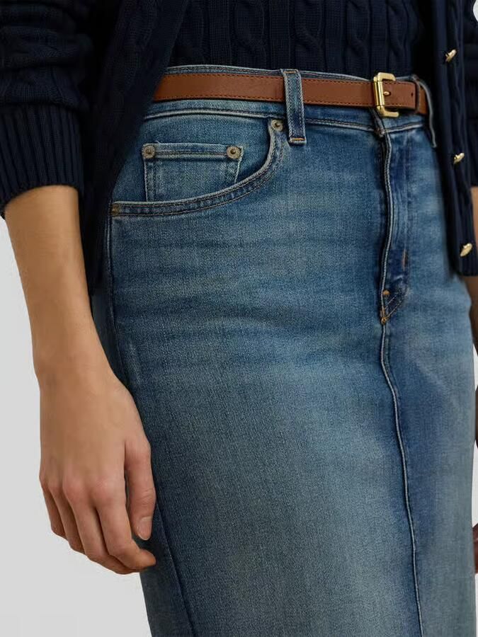 Lauren Ralph Lauren Knielange jeansrok in 5-pocketmodel model 'DANIELA'