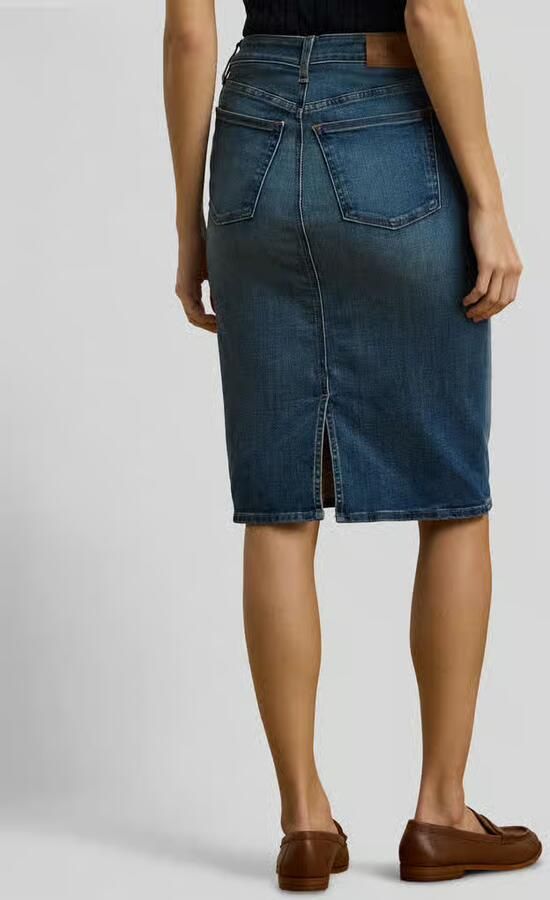 Lauren Ralph Lauren Knielange jeansrok in 5-pocketmodel model 'DANIELA'