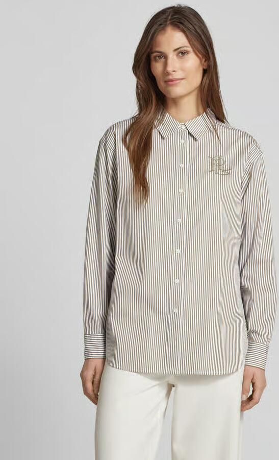 Lauren Ralph Lauren Regular fit overhemdblouse met logostitching model 'KOTTA' - Foto 4