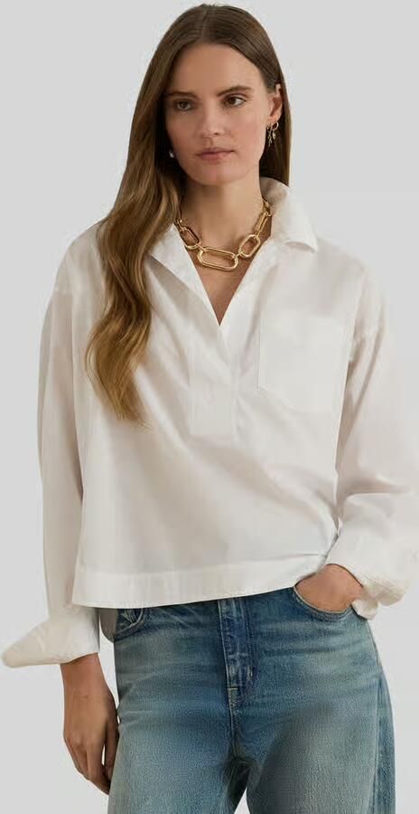 Lauren Ralph Lauren Regular Fit overhemdblouse van puur katoen - Foto 4