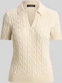 Lauren Ralph Lauren regular fit poloshirt van geweven katoenmix