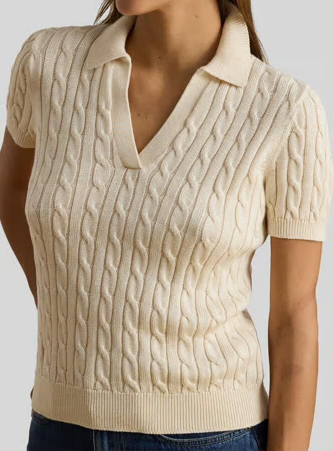 Lauren Ralph Lauren regular fit poloshirt van geweven katoenmix