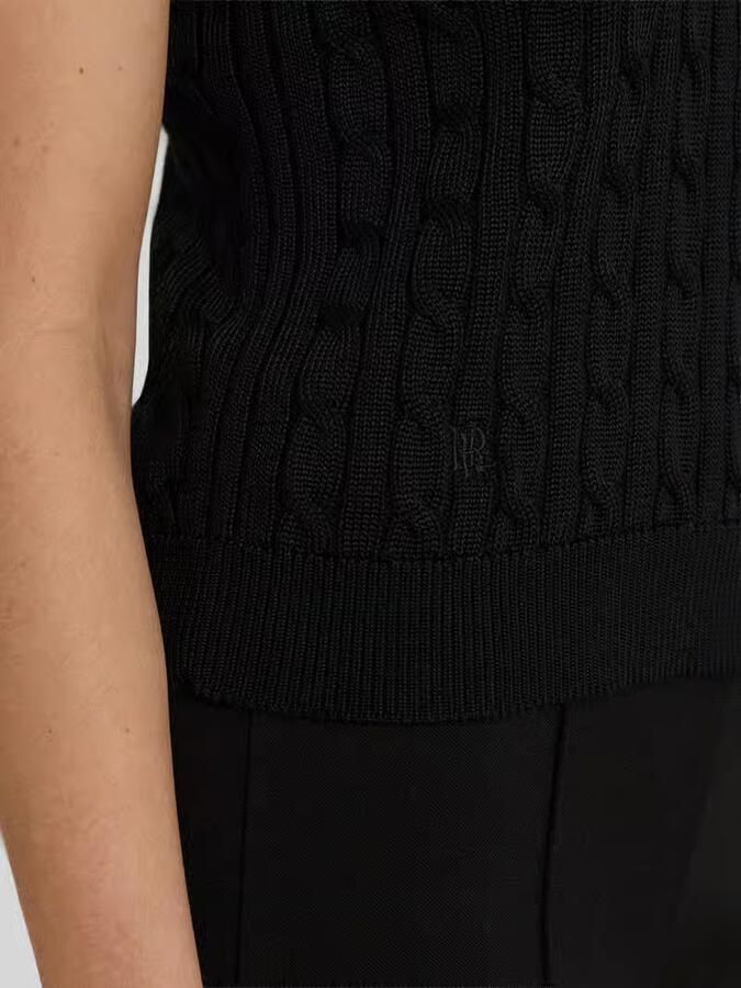 Lauren Ralph Lauren regular fit poloshirt van geweven katoenmix