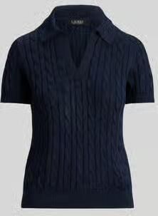 Lauren Ralph Lauren regular fit poloshirt van geweven katoenmix