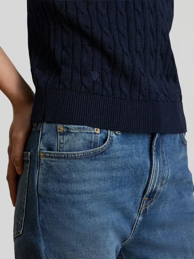 Lauren Ralph Lauren regular fit poloshirt van geweven katoenmix