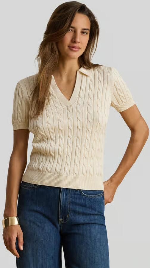 Lauren Ralph Lauren regular fit poloshirt van geweven katoenmix - Foto 2