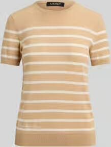 Lauren Ralph Lauren regular fit pullover van katoenmix met korte mouwen