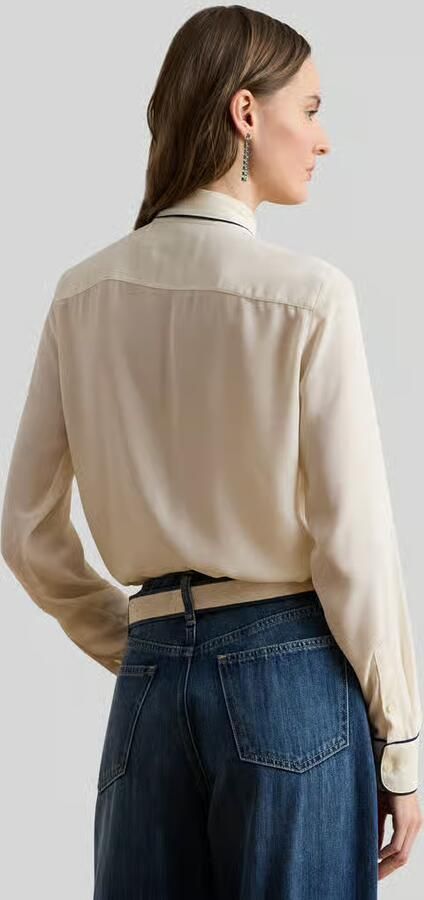 Lauren Ralph Lauren regular fit strikblouse met contrasterende stiksels