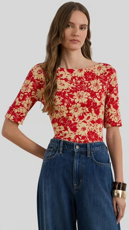 Lauren Ralph Lauren regular fit T-shirt van katoenmix - Foto 2