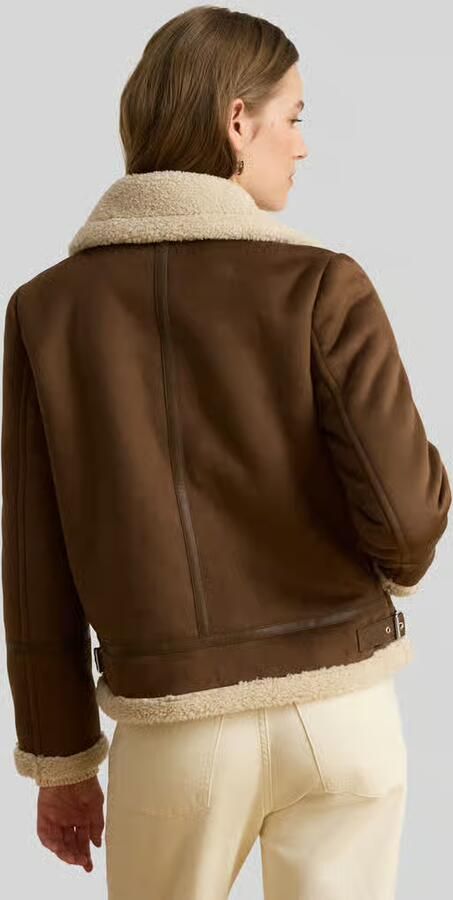 Lauren Ralph Lauren Regular fit teddyjack met gespkragen - Foto 3