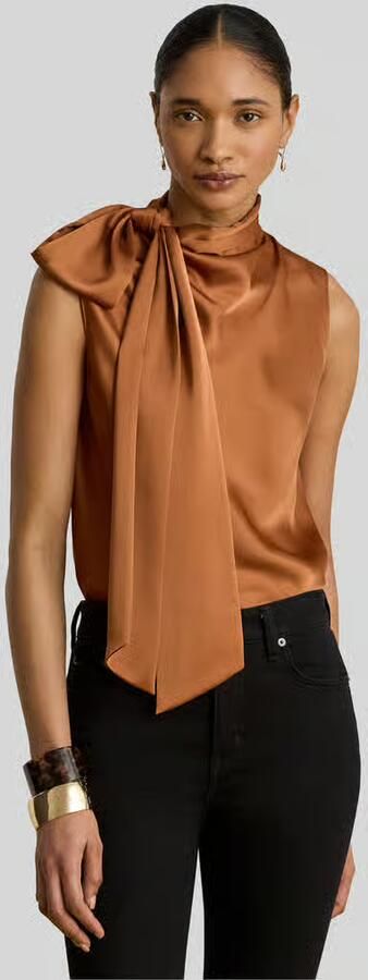 Lauren Ralph Lauren regular fit top met strik - Foto 3