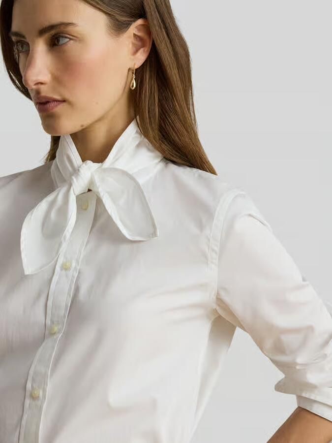 Lauren Ralph Lauren regular fit vrijetijdsblouse van puur katoen met strik