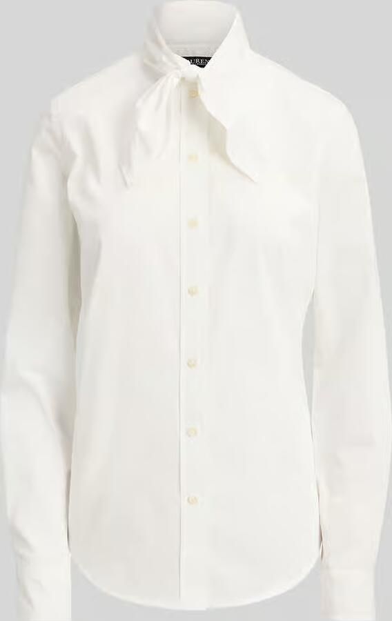 Lauren Ralph Lauren regular fit vrijetijdsblouse van puur katoen met strik - Foto 2