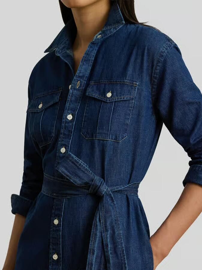 Lauren Ralph Lauren regular fit vrijetijdsjurk van puur katoen - Foto 2