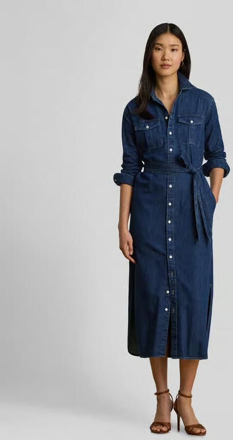 Lauren Ralph Lauren regular fit vrijetijdsjurk van puur katoen - Foto 3