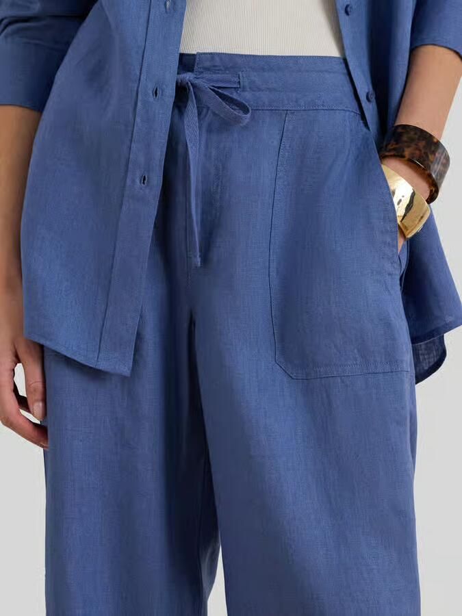 Lauren Ralph Lauren regular fit wijdte broek van puur linnen - Foto 3