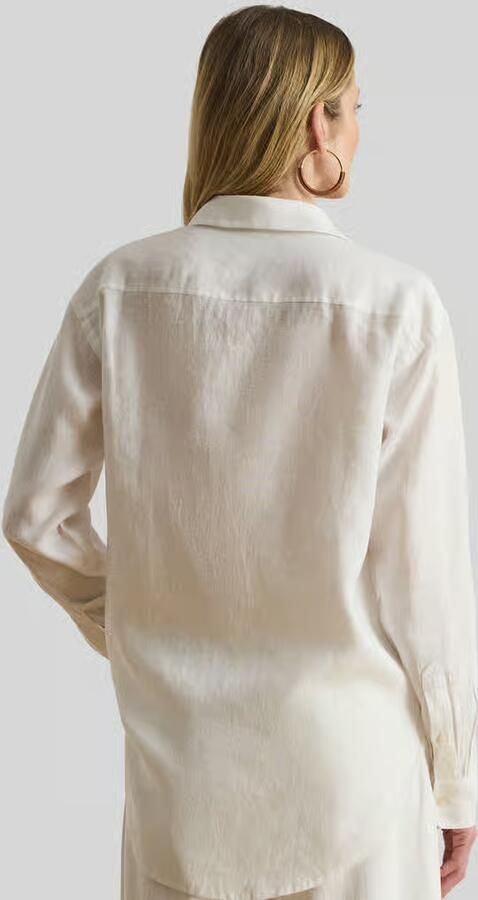 Lauren Ralph Lauren relaxed fit blouse met lange mouwen met ajourwerk