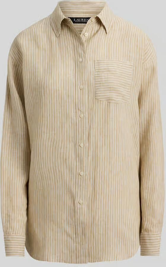 Lauren Ralph Lauren relaxed fit blouse met lange mouwen van puur linnen - Foto 2
