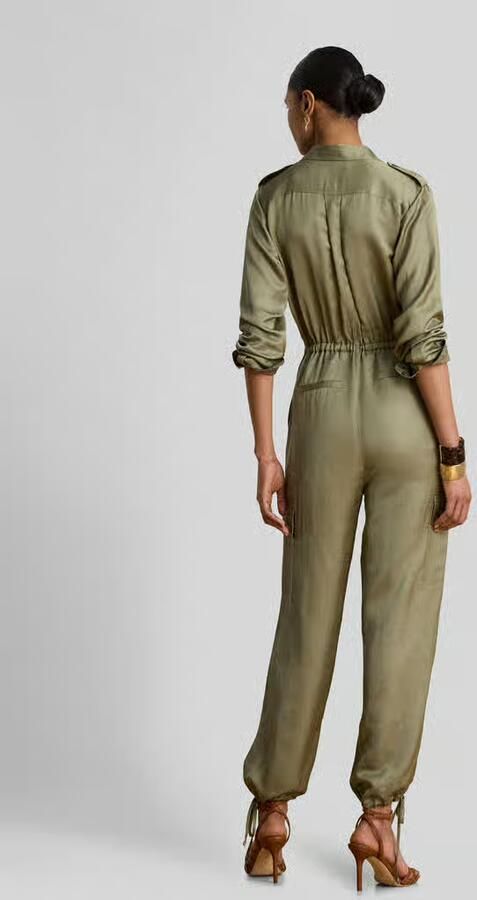 Lauren Ralph Lauren relaxed fit jumpsuit van mix van viscose en linnen - Foto 3