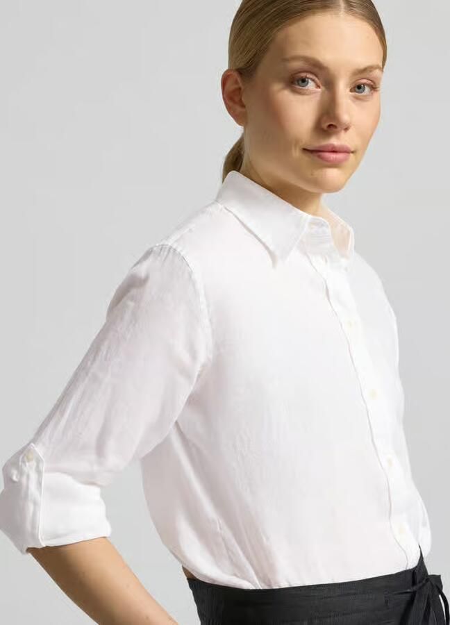 Lauren Ralph Lauren Overhemdblouse met afgeronde zoom model 'KARRIE'