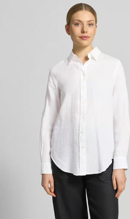 Lauren Ralph Lauren Overhemdblouse met afgeronde zoom model 'KARRIE' - Foto 4