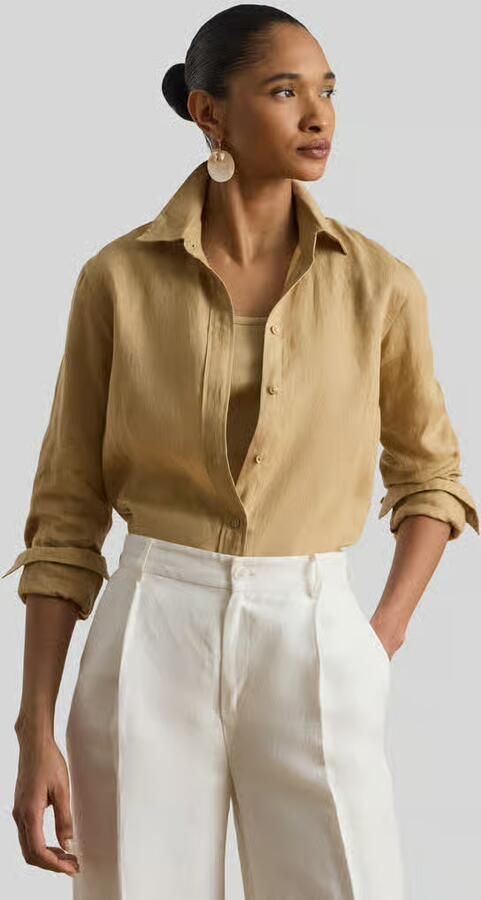 Lauren Ralph Lauren Regular fit linnen blouse met overhemdkraag model 'KARRIE' - Foto 4