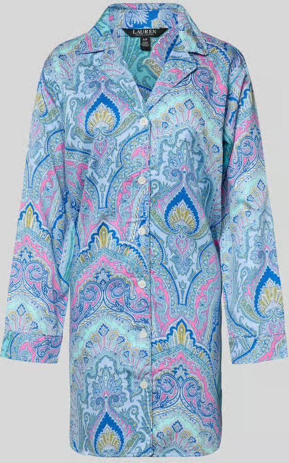 Lauren Ralph Lauren Relaxed Fit Nachthemd mit Viskose-Anteil Modell 'Notch'