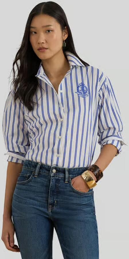 Lauren Ralph Lauren relaxed fit overhemdblouse van puur katoen - Foto 4