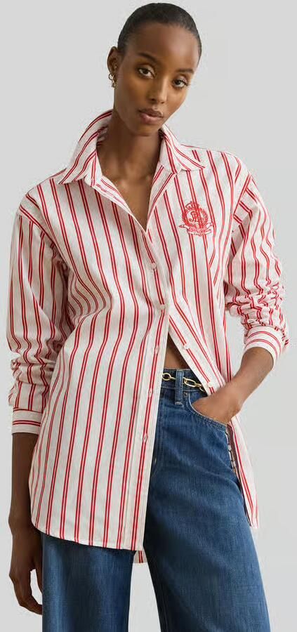 Lauren Ralph Lauren relaxed fit overhemdblouse van puur katoen - Foto 4