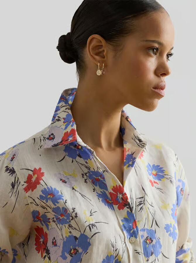 Lauren Ralph Lauren relaxed fit overhemdblouse van puur linnen
