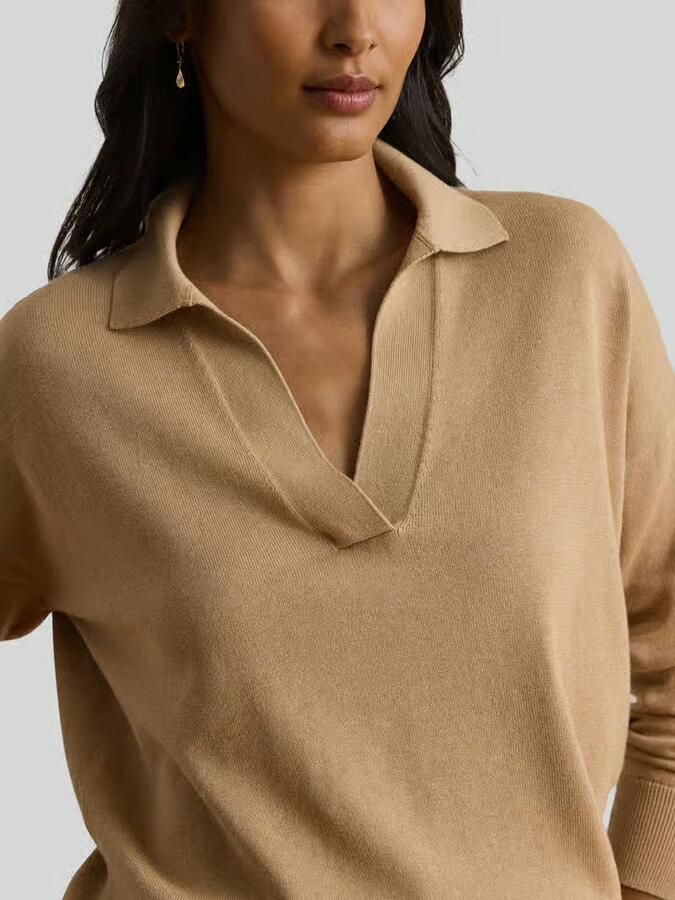 Lauren Ralph Lauren relaxed fit pullover van katoenmix met polokraag