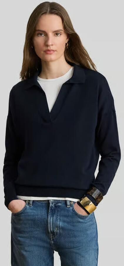 Lauren Ralph Lauren relaxed fit pullover van katoenmix met polokraag - Foto 3