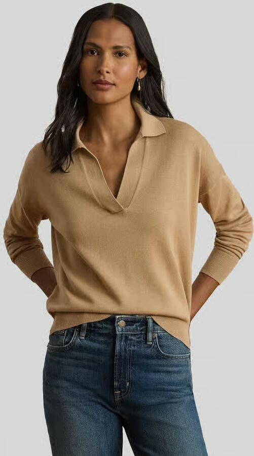 Lauren Ralph Lauren relaxed fit pullover van katoenmix met polokraag - Foto 2
