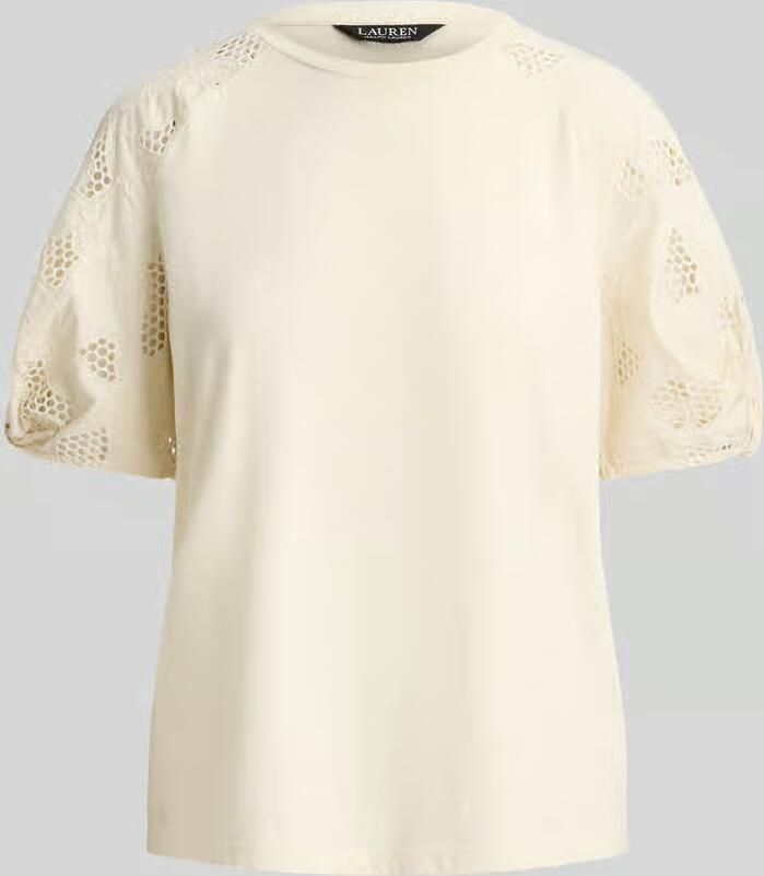 Lauren Ralph Lauren relaxed fit T-shirt van puur katoen met mouwen van broderie - Foto 2