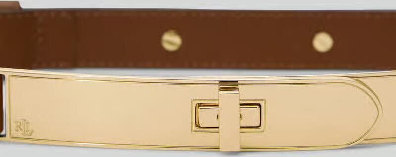 Lauren Ralph Lauren Riem van kalfsleer met pinsluiting - Foto 3