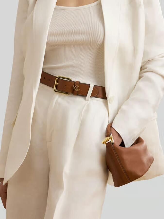 Lauren Ralph Lauren Riem van runderleer met labelapplicatie - Foto 2
