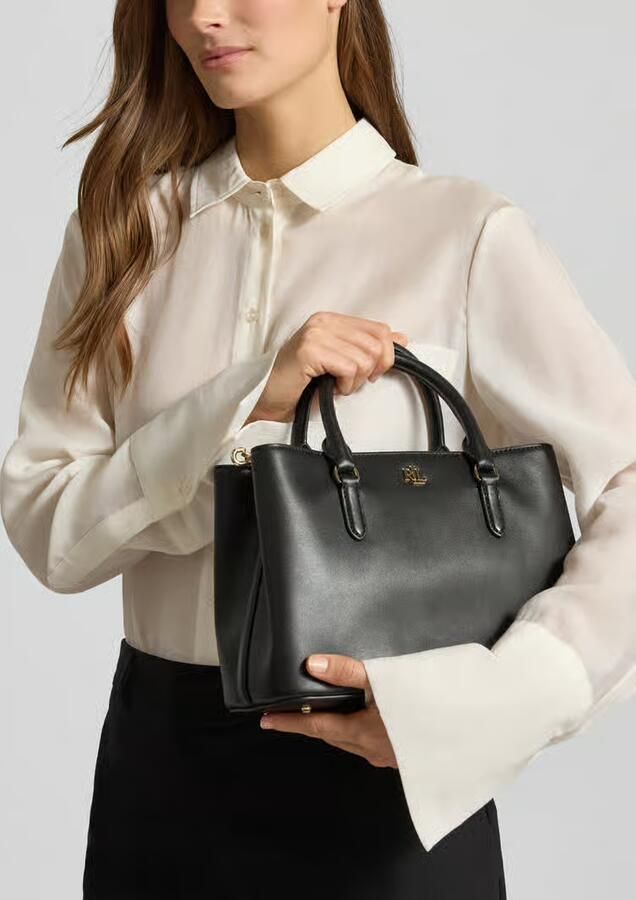 Ralph Lauren Zwarte Leren Handtas met Meerdere Compartimenten Black Dames - Foto 13