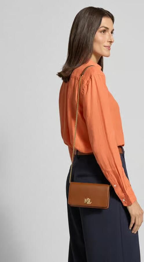 Ralph Lauren Leren Schoudertas met Tijdloze Elegantie Brown Dames - Foto 2