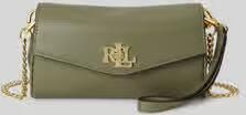 Lauren Ralph Lauren Schoudertas van echt leer met afneembare draagketting