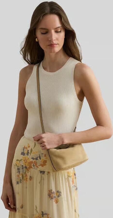 Lauren Ralph Lauren Schoudertas van echt leer met afneembare schouderband - Foto 2