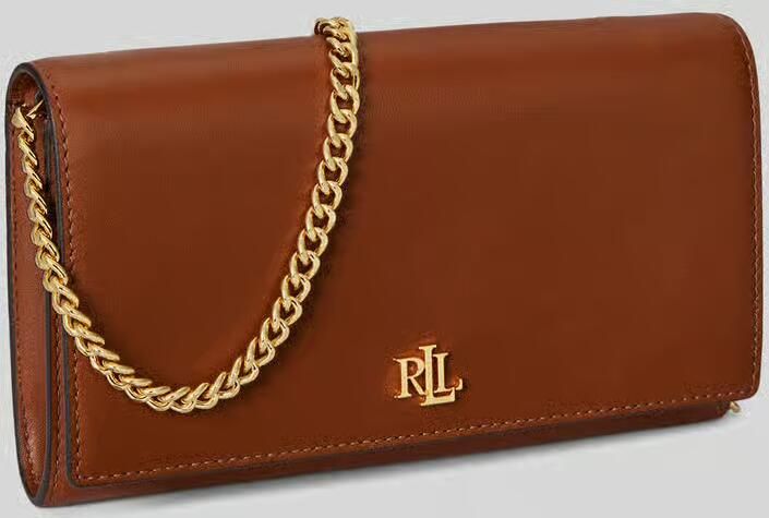 Lauren Ralph Lauren Schoudertas van echt leer met afneembare schouderketting