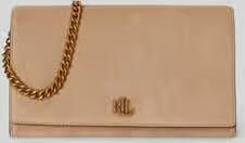 Lauren Ralph Lauren Schoudertas van echt leer met afneembare schouderketting