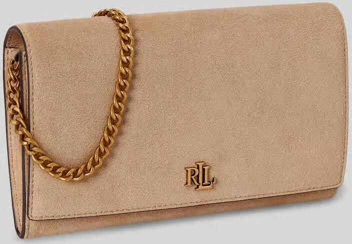 Lauren Ralph Lauren Schoudertas van echt leer met afneembare schouderketting